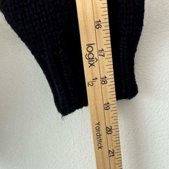 Robinsons Sweater Womens Black Small Ski Print Winter Mock Neck Cabincore Casual - Picture 9 of 9